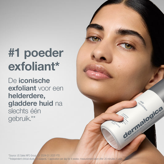 pro ritual: exfoliate + glow giftset met Daily Microfoliant, metalen mengkom en waaierkwast