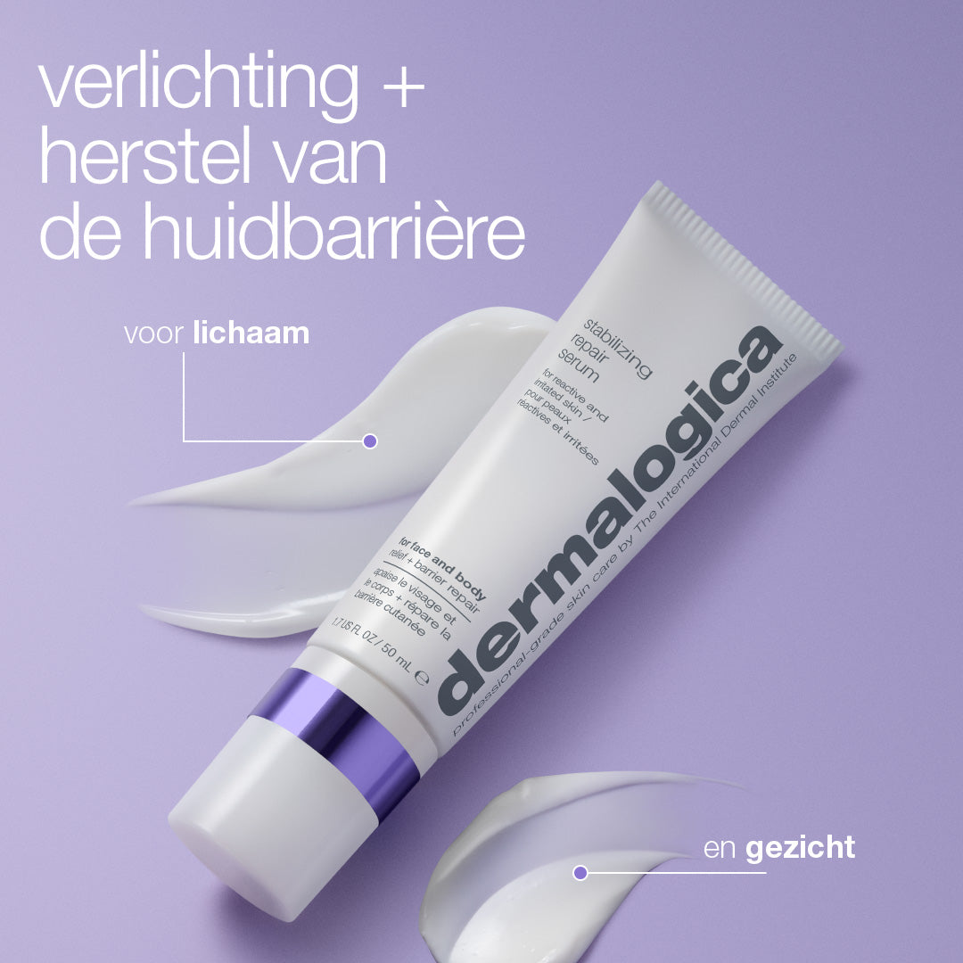 Verlichting en herstel van de huidbarrière, voor lichaam en gezicht